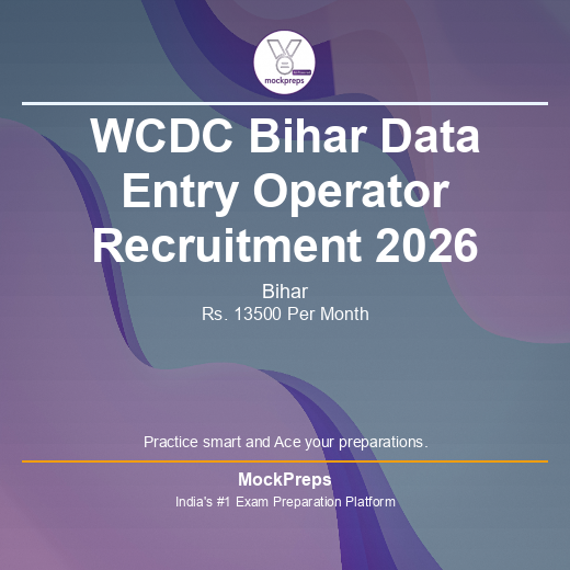 WCDC Bihar Data Entry Operator 2026 – 1 Post | Apply Now