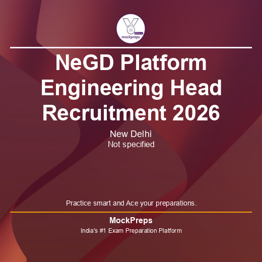 Engineering Services Examination Pattern NeGD Platform Engineering Head 2026 – 1 Post | Apply Online