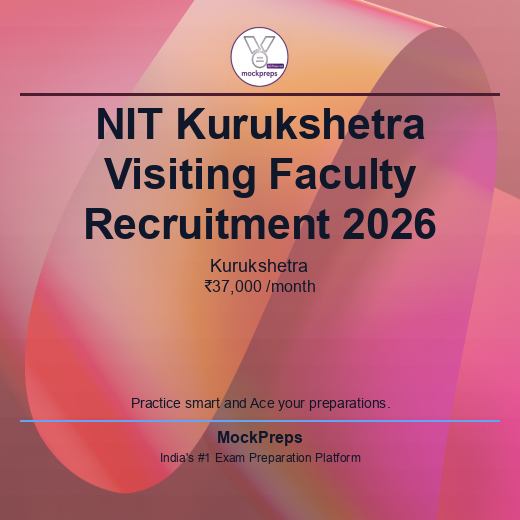Visiting Faculty NIT Kurukshetra 2026 – 1 Post | Apply Now